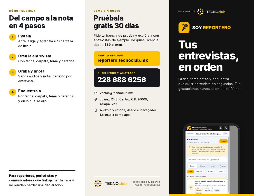 Brochure SOY REPORTERO página 1