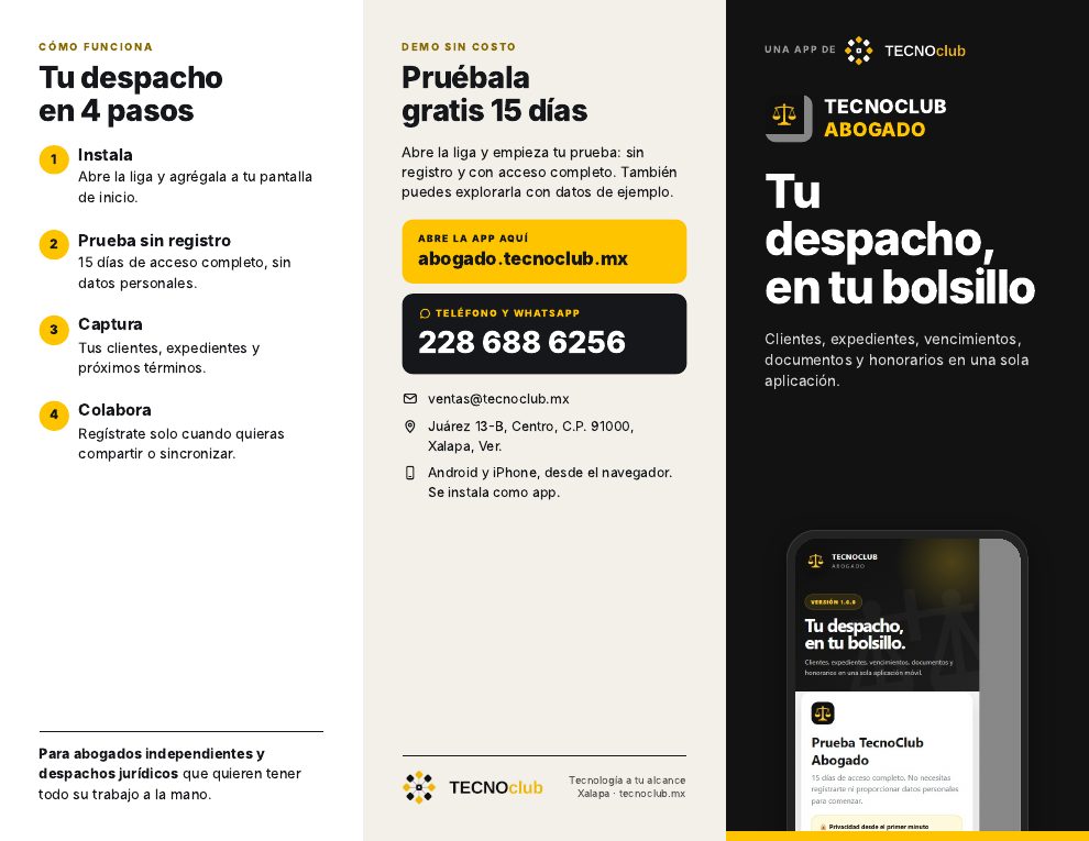 Brochure TECNOCLUB ABOGADO página 1