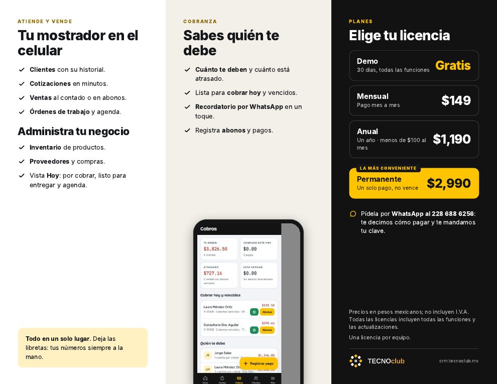 Brochure TECNOCLUB MI NEGOCIO página 2